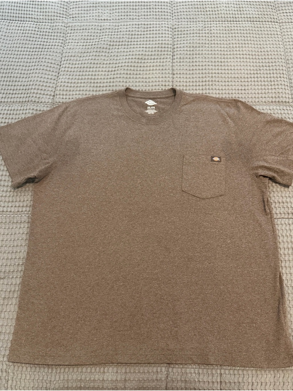 Dickies Pocket T-Shirt – Men’s Size 2XL Solid Brown Cotton Knit Crew Neck